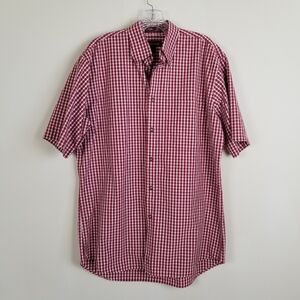 Nordstrom Smartcare Short Sleeve Checked Shirt Medium EUC